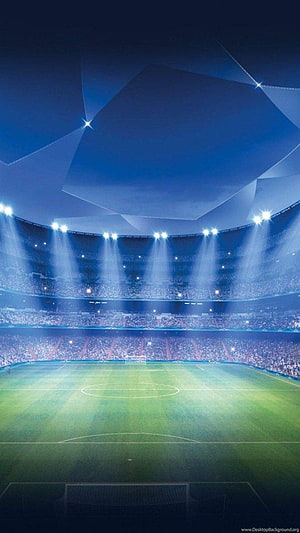 Illuminated Soccer Stadium at Night with Bright Floodlights and Crowd HD phone wallpaper