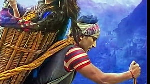 Portrait of a man carrying a large woven basket on his back while hiking with a walking stick, Kedarnath Movie Full Story, #kedarnath movie HD wallpaper
