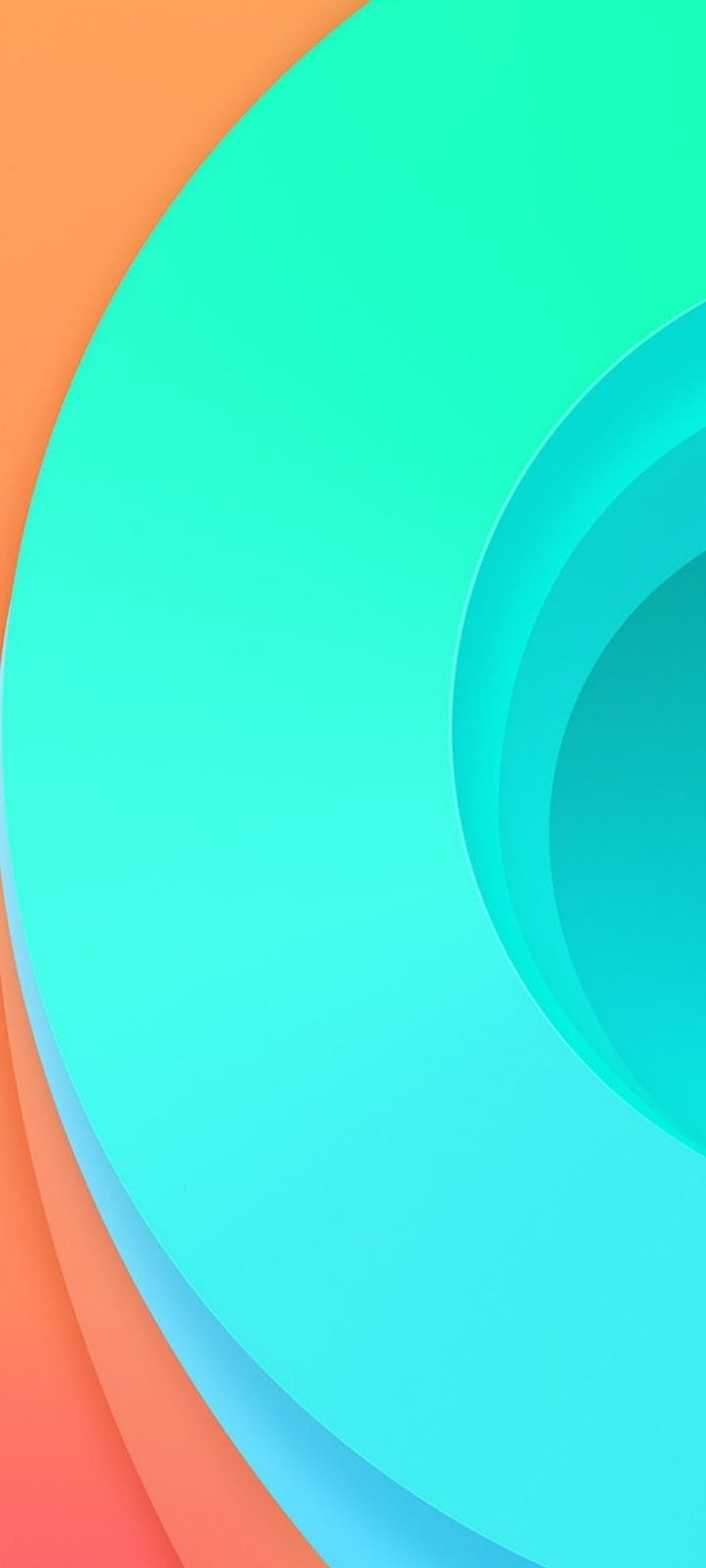 Realme C11 Abstract Geometric Wallpaper with Turquoise and Orange Curves HD phone wallpaper