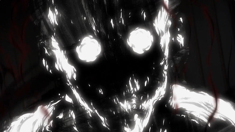 Dark Anime Character With Glowing White Eyes And Black Aura HD wallpaper