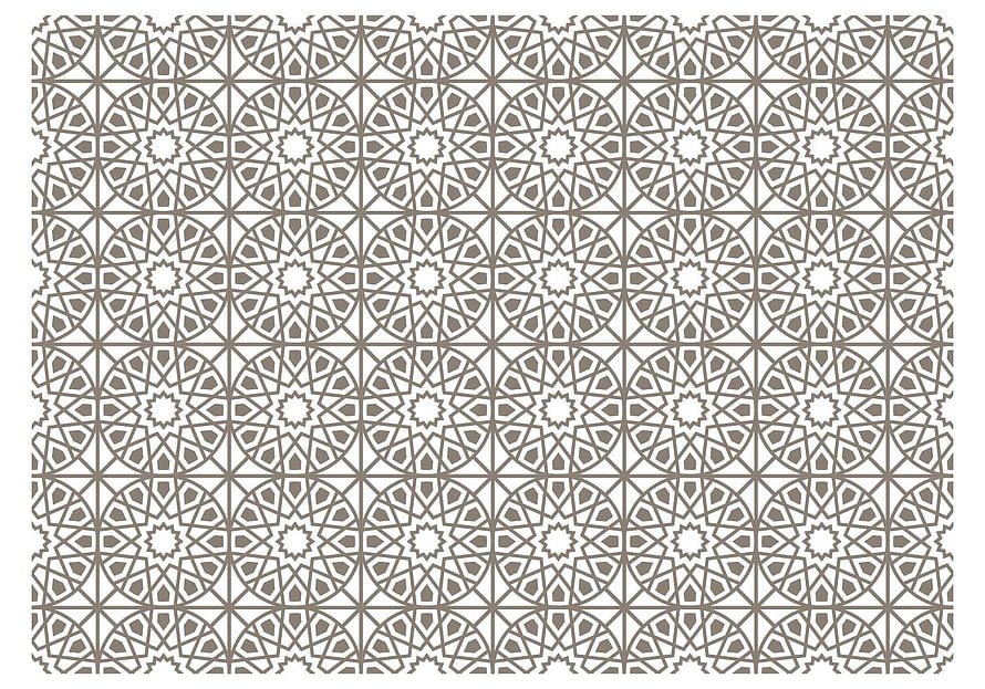 Intricate Islamic Geometric Lattice Pattern with Star Motifs in Muted Brown Tones HD wallpaper