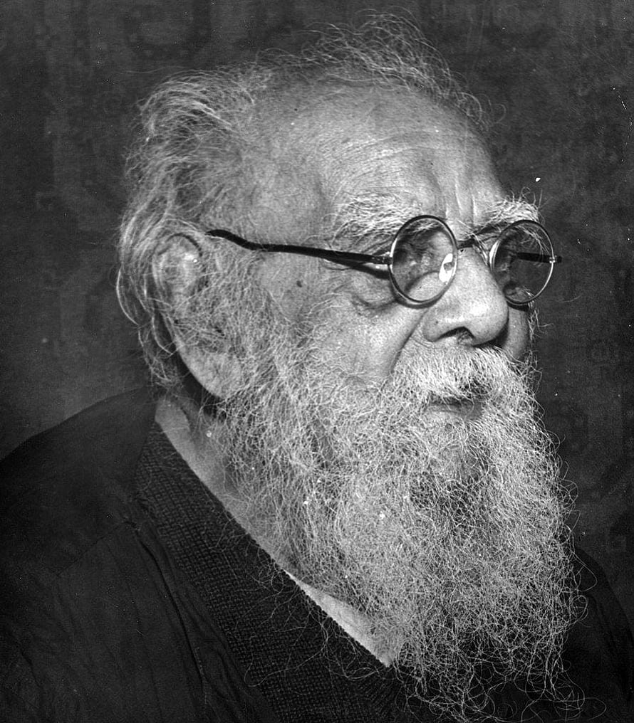 Periyar Portrait: Elderly Man with Long Beard and Round Glasses in Black and White, Periyar – Eve's Way, #periyar HD phone wallpaper
