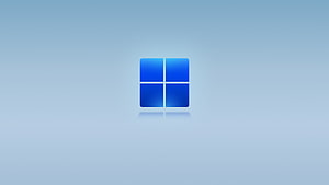 Windows 11 Default Blue Gradient Background with Centered Logo Icon HD wallpaper