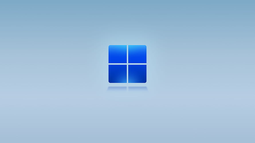 Windows 11 Default Blue Gradient Background with Centered Logo Icon HD wallpaper