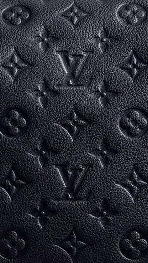 Black Louis Vuitton Monogram Leather Texture Wallpaper HD phone wallpaper