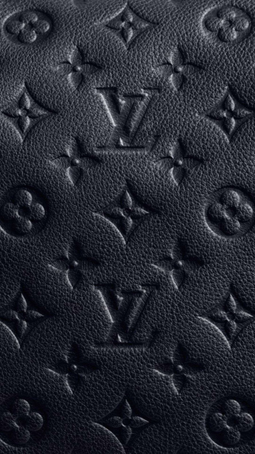 Black Louis Vuitton Monogram Leather Texture Wallpaper HD phone wallpaper