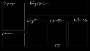 Minimalist Black Productivity Planner Template with Handwritten Section Labels HD wallpaper