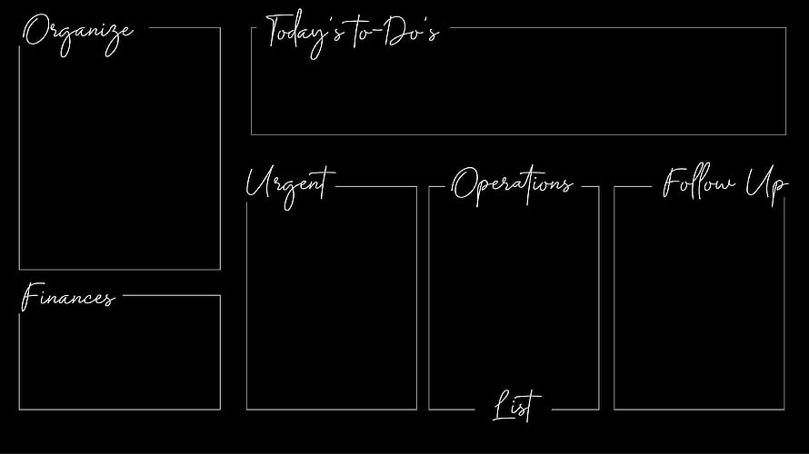 Minimalist Black Productivity Planner Template with Handwritten Section Labels HD wallpaper