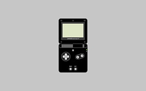 Nintendo Game Boy Advance SP handheld console in black clamshell design with d-pad and AB buttons HD wallpaper