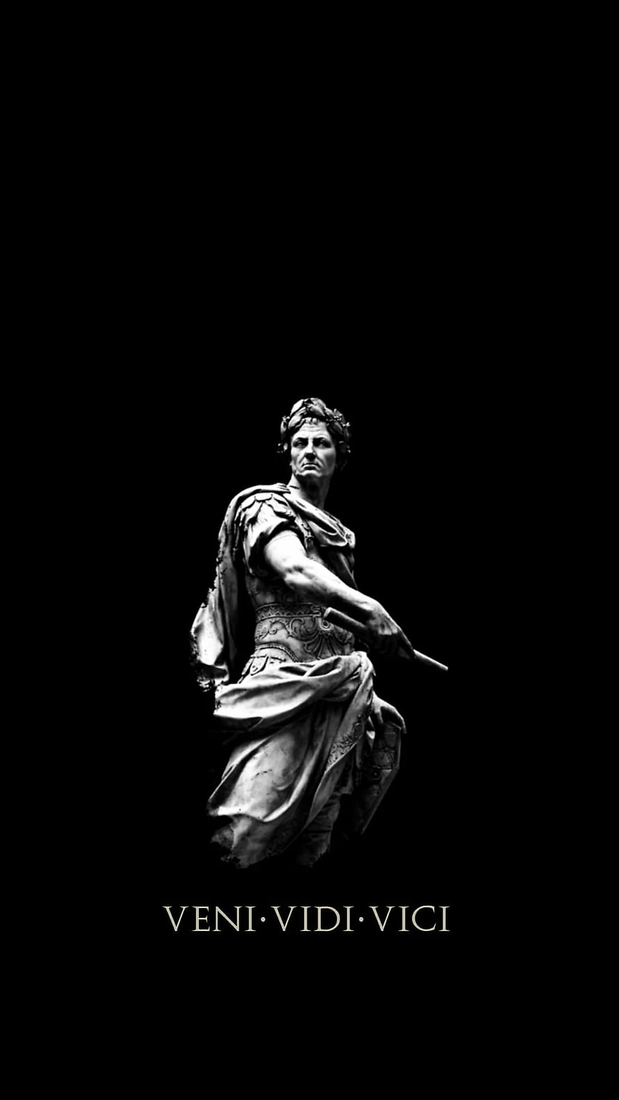 Veni Vidi Vici Roman Emperor Statue on Black Background, wg/, veni vidi vici mobile HD phone wallpaper