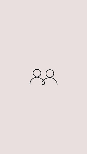 Minimalist Continuous Line Art of Two Connected Figures on Beige Background HD phone wallpaper