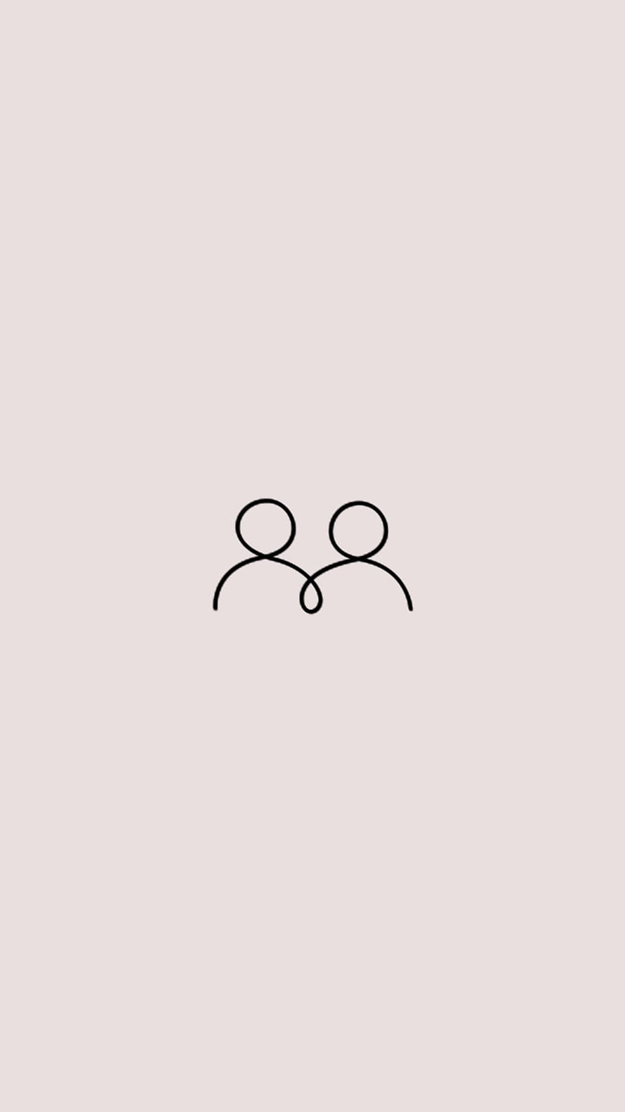 Minimalist Continuous Line Art of Two Connected Figures on Beige Background HD phone wallpaper