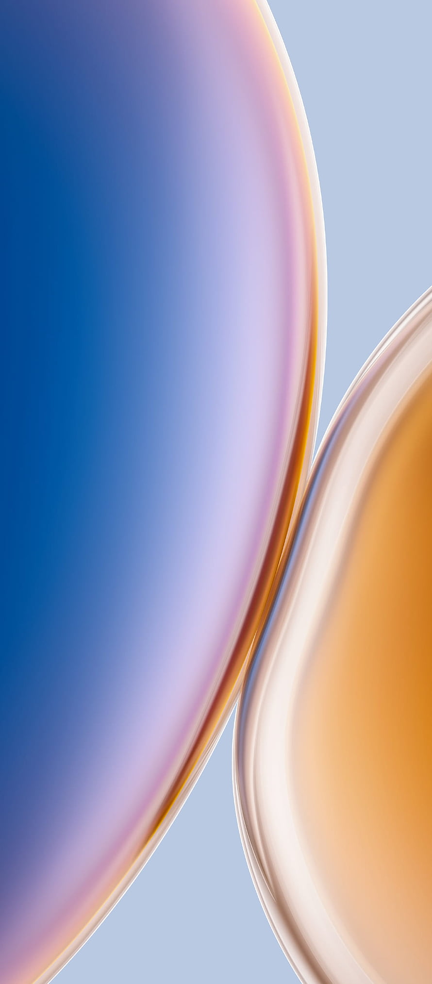 Abstract 3D Render of Smooth Blue and Orange Curved Shapes HD phone wallpaper
