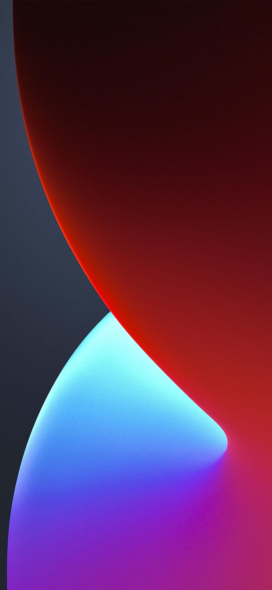 Abstract 3D Render of Smooth Curved Shapes in Red, Blue, and Purple Gradient HD phone wallpaper