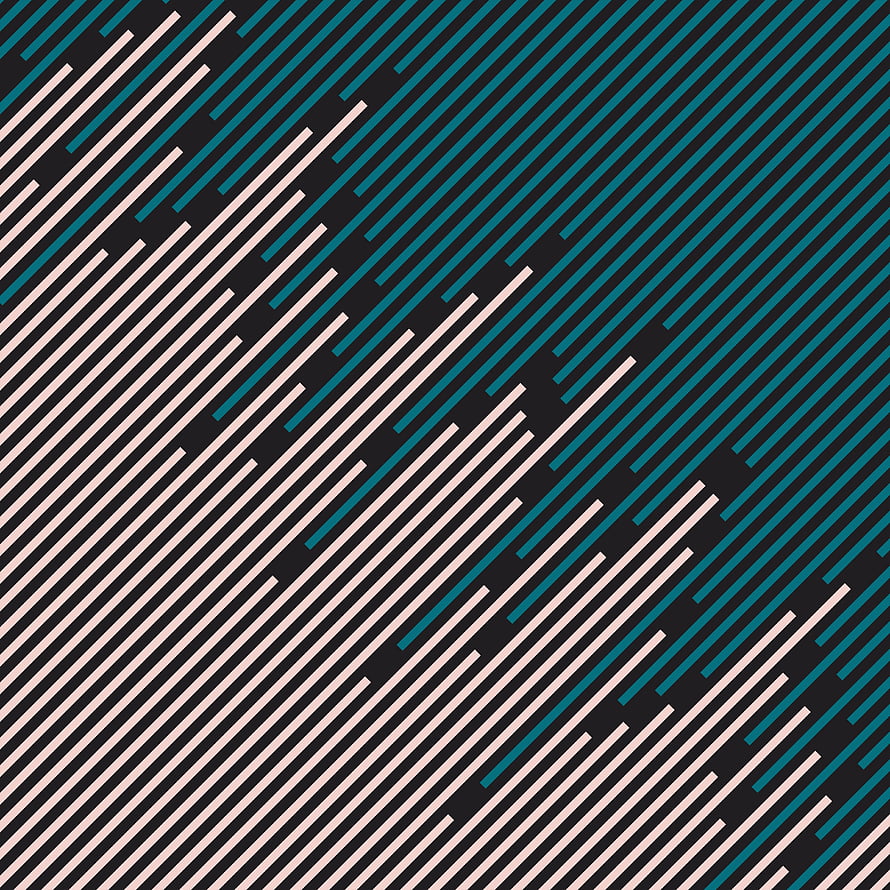 Minimalist diagonal stripe pattern in teal, blush pink, and black with geometric texture HD phone wallpaper
