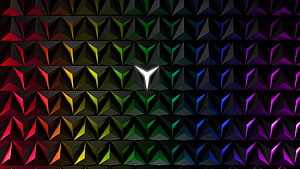 Lenovo Legion RGB Geometric Pattern with Triangular Prism Grid and Central White Logo HD wallpaper