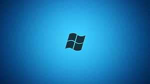 Windows 10 Minimalist Blue Gradient Desktop Background with Dark Flag Logo HD wallpaper
