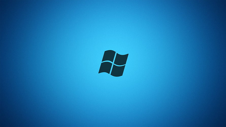 Windows 10 Minimalist Blue Gradient Desktop Background with Dark Flag Logo HD wallpaper