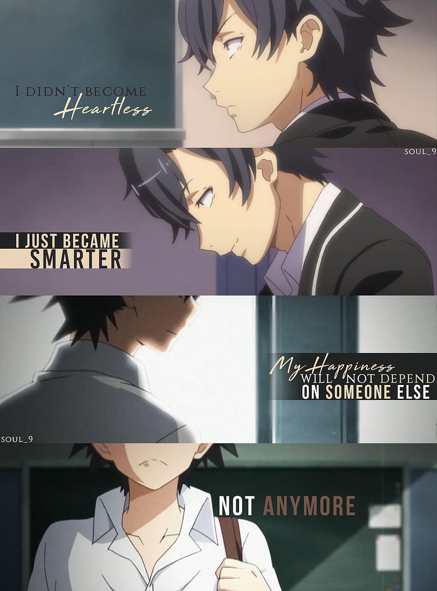 Hikigaya Hachiman Anime Quote Collage From My Teen Romantic Comedy Is Wrong As I Expected, Anime Quotes Hikigaya, hachiman quote mobile HD phone wallpaper