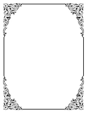 Elegant Black and White Ornate Floral Border Frame Design HD phone wallpaper