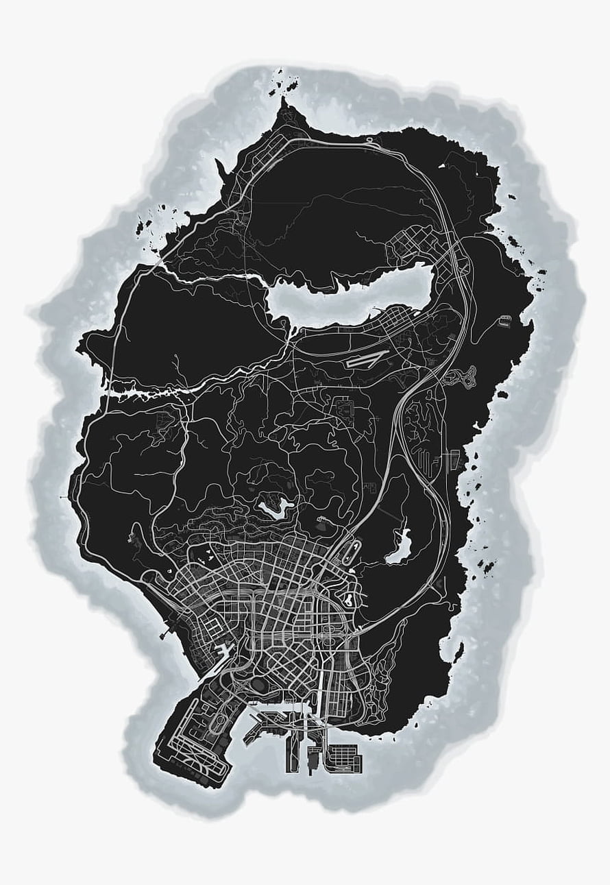 Grand Theft Auto V Los Santos and Blaine County Map Overview HD phone wallpaper