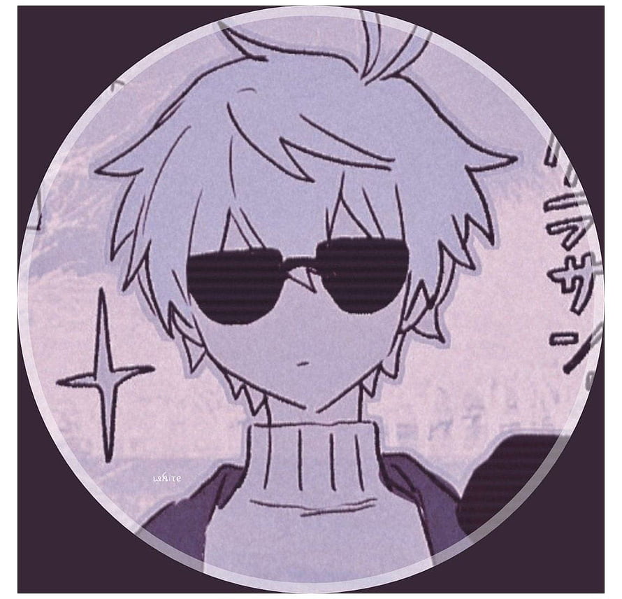 Cool Anime Boy With Sunglasses And Spiky Hair In Purple Tones HD wallpaper