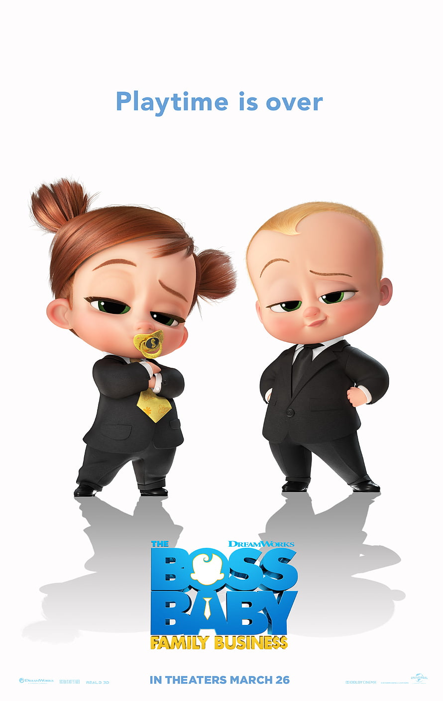 The Boss Baby Family Business Movie Poster Featuring Two Animated Toddlers in Suits HD phone wallpaper