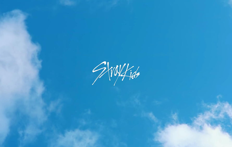 Stray Kids Blueprint Album Artwork Against Bright Blue Sky With White Clouds HD wallpaper
