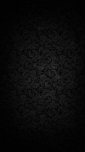 Elegant Black Damask Floral Pattern with Ornate Scrollwork and Dark Vintage Texture HD phone wallpaper