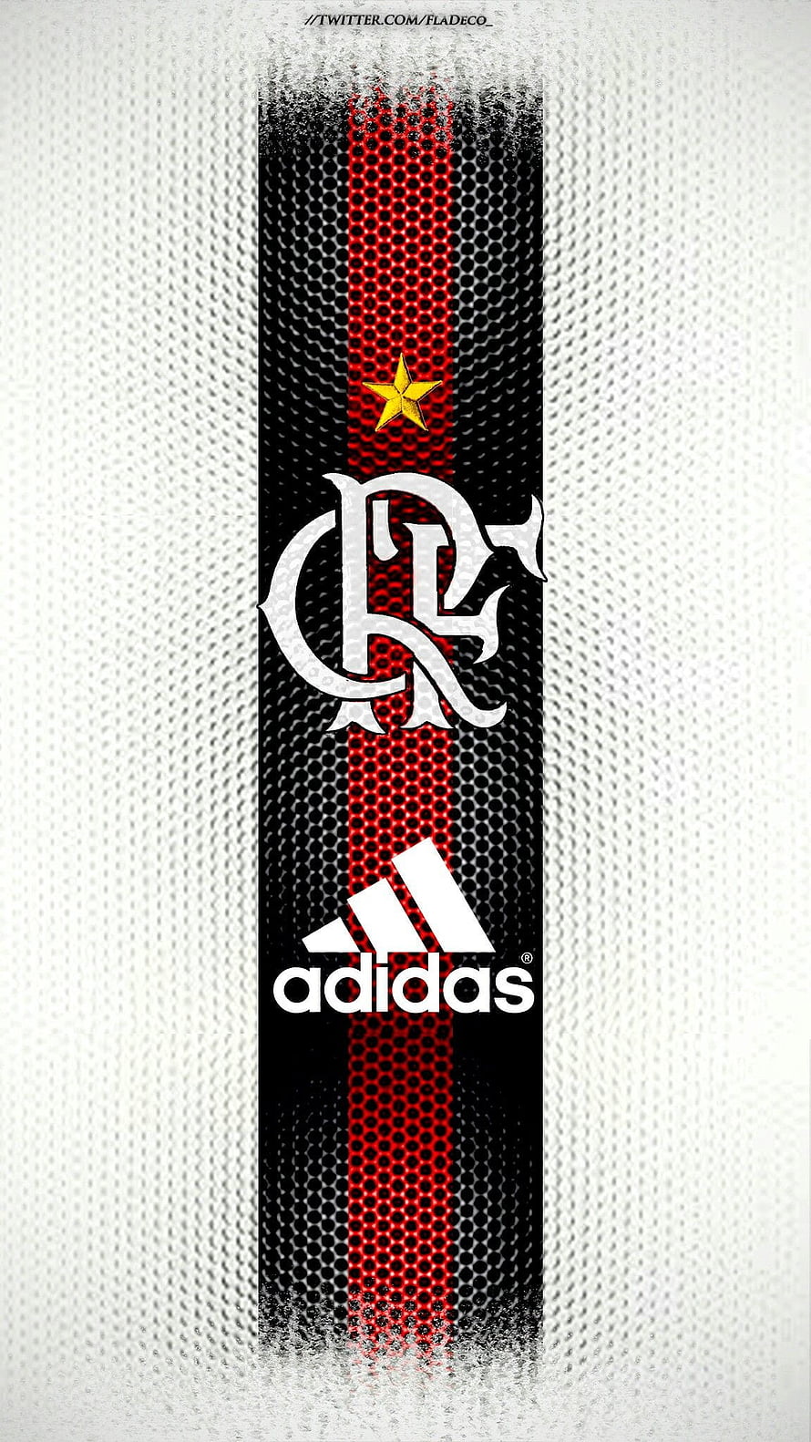 Flamengo Football Club Crest and Adidas Logo on Black and Red Jersey Texture HD phone wallpaper