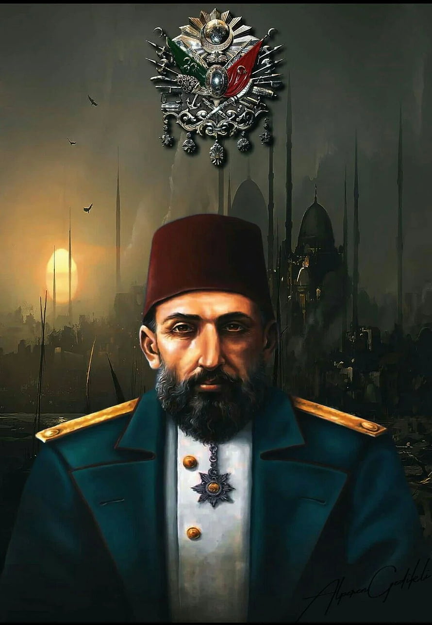 Sultan Abdulhamid II Digital Portrait with Ottoman Military Uniform and Imperial Emblem, Sultan Abdulhamid Han, abdul hamid HD phone wallpaper