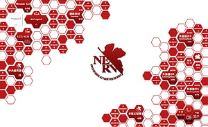 Neon Genesis Evangelion NERV Logo Red Hexagon Pattern Desktop Background HD wallpaper