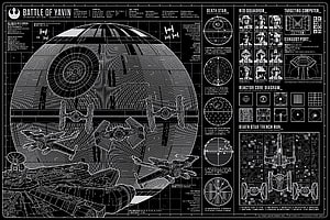 Star Wars Battle of Yavin Death Star Technical Schematic Blueprint HD wallpaper