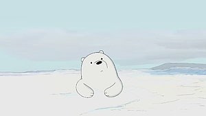 Ice Bear from We Bare Bears Sitting Alone on a Snowy Arctic Landscape HD wallpaper