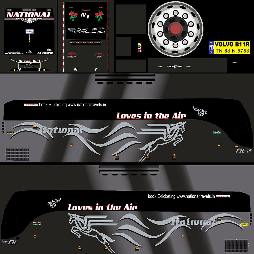 National Travels Volvo B11R Bus Livery Design With Dream Girl Horse Decals HD phone wallpaper