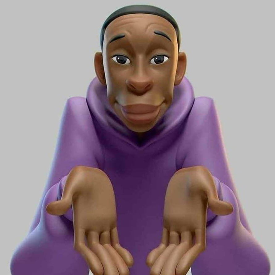 Khaby Lame 3D Render in Purple Hoodie with Open Palms HD phone wallpaper
