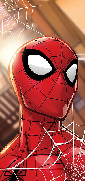 Spider-Man Classic Red Suit Portrait With Web Patterns And Dramatic Lighting, Galaxy Note 10 Marvel cases incoming: Captain America, Iron Man, and more, super amoled spider man HD phone wallpaper