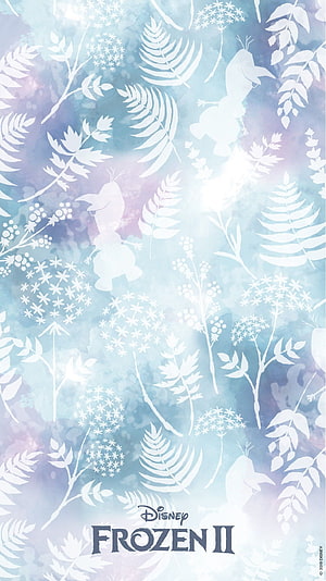 Disney Frozen II Watercolor Floral Pattern with Snowman Silhouettes and Soft Pastel Background, These Disney's Frozen 2 Mobile Will Put You In A Mood, elsa frozen 2 HD phone wallpaper