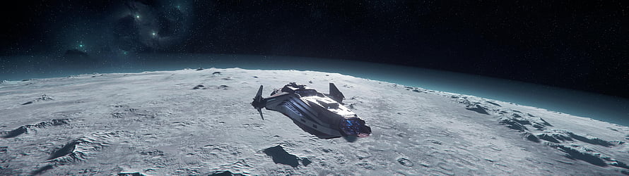 Crashed Spaceship on Moon Surface with Starry Sky Background HD wallpaper