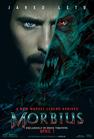 Morbius Movie Poster Featuring Jared Leto as the Lethal Protector with Split Face Design HD phone wallpaper