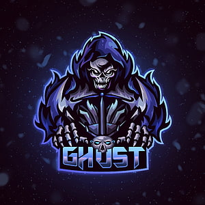 Ghost Esports Mascot Logo Featuring Hooded Skeleton Reaper HD phone wallpaper