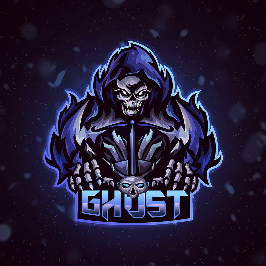 Ghost Esports Mascot Logo Featuring Hooded Skeleton Reaper HD phone wallpaper
