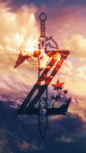 The Legend of Zelda Breath of the Wild Master Sword and Hylian Crest Artwork HD phone wallpaper