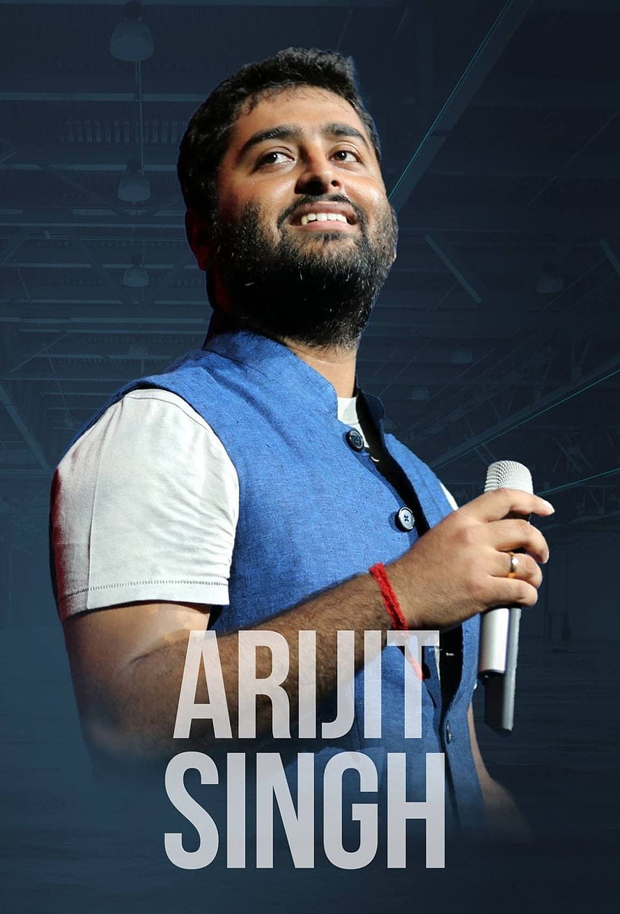 Arijit Singh Portrait Holding Microphone in Blue Vest HD phone wallpaper