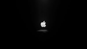 Apple Logo Illuminated on Black Background Minimalist Dark Wallpaper HD wallpaper