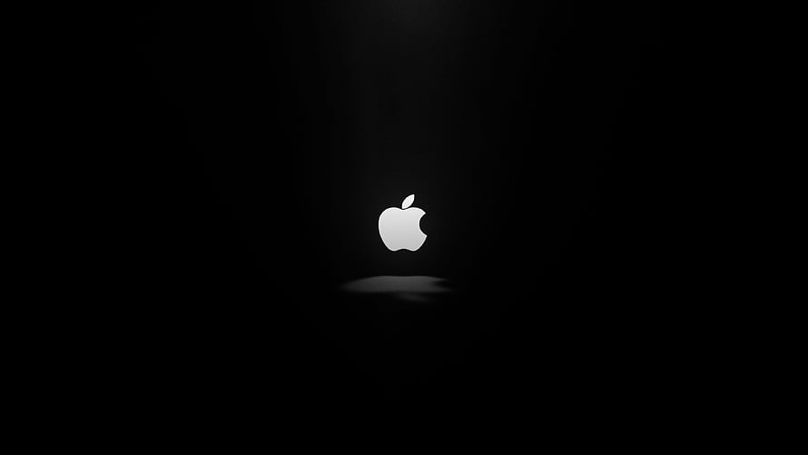 Apple Logo Illuminated on Black Background Minimalist Dark Wallpaper HD wallpaper