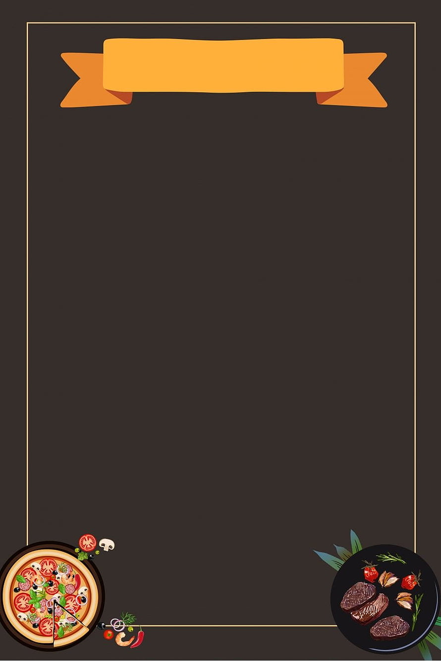 Restaurant Menu Template With Pizza And Steak Illustrations HD phone wallpaper