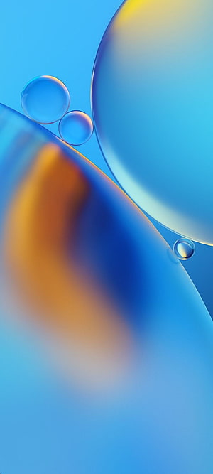 Abstract Blue and Orange Liquid Bubbles Wallpaper HD phone wallpaper