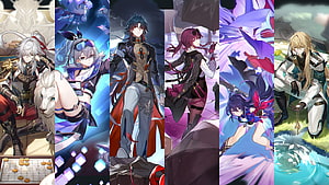 Honkai Star Rail Character Lineup Featuring Blade, Kafka, Silver Wolf, and Other Cast Members HD wallpaper