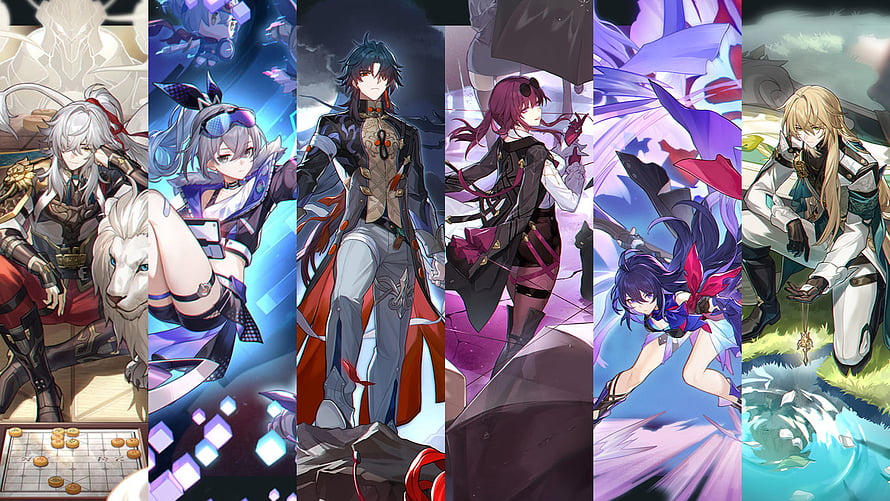 Honkai Star Rail Character Lineup Featuring Blade, Kafka, Silver Wolf, and Other Cast Members HD wallpaper
